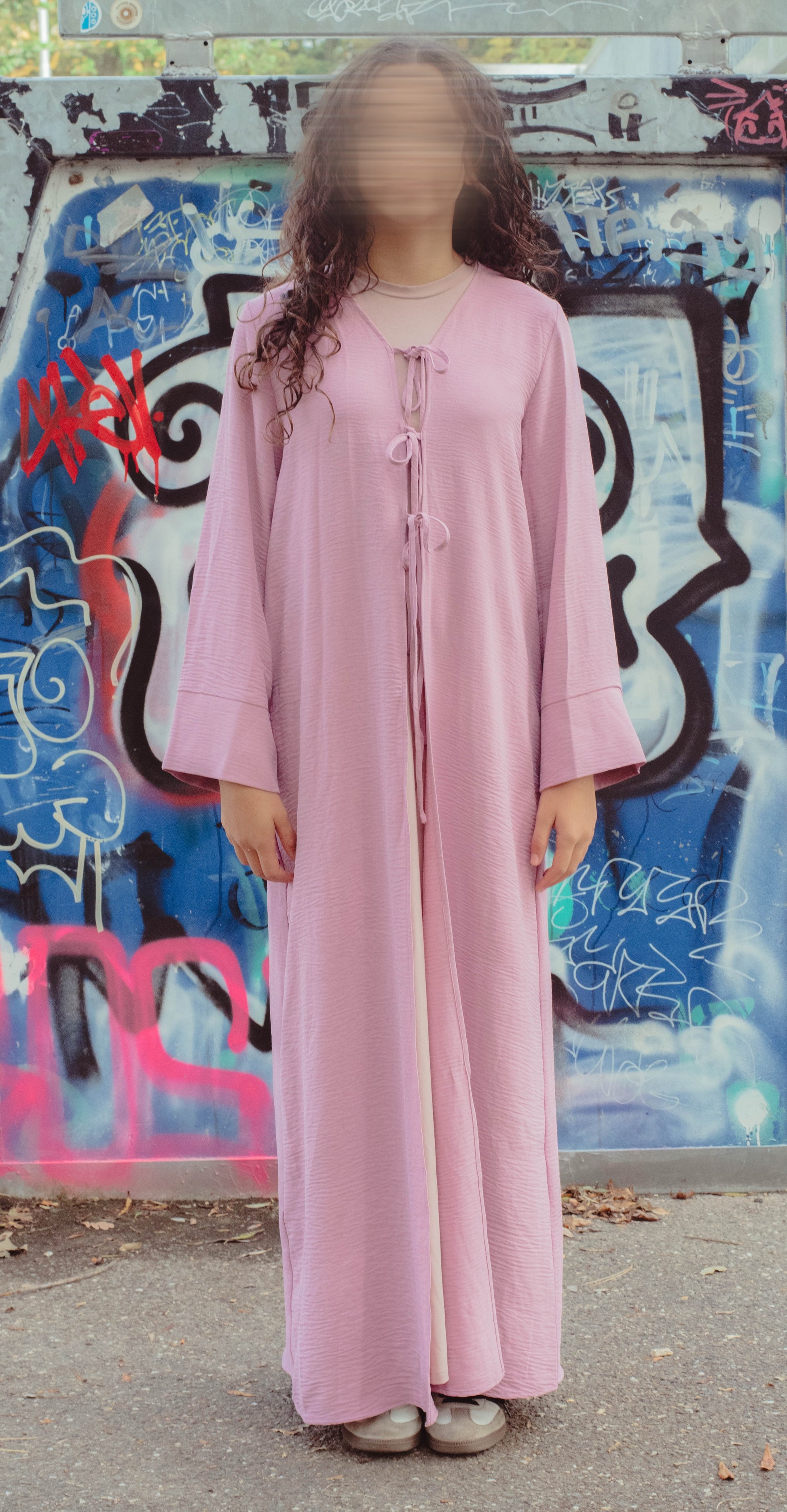 Nana Teen Abaya met Striksluiting Dusty Mauve