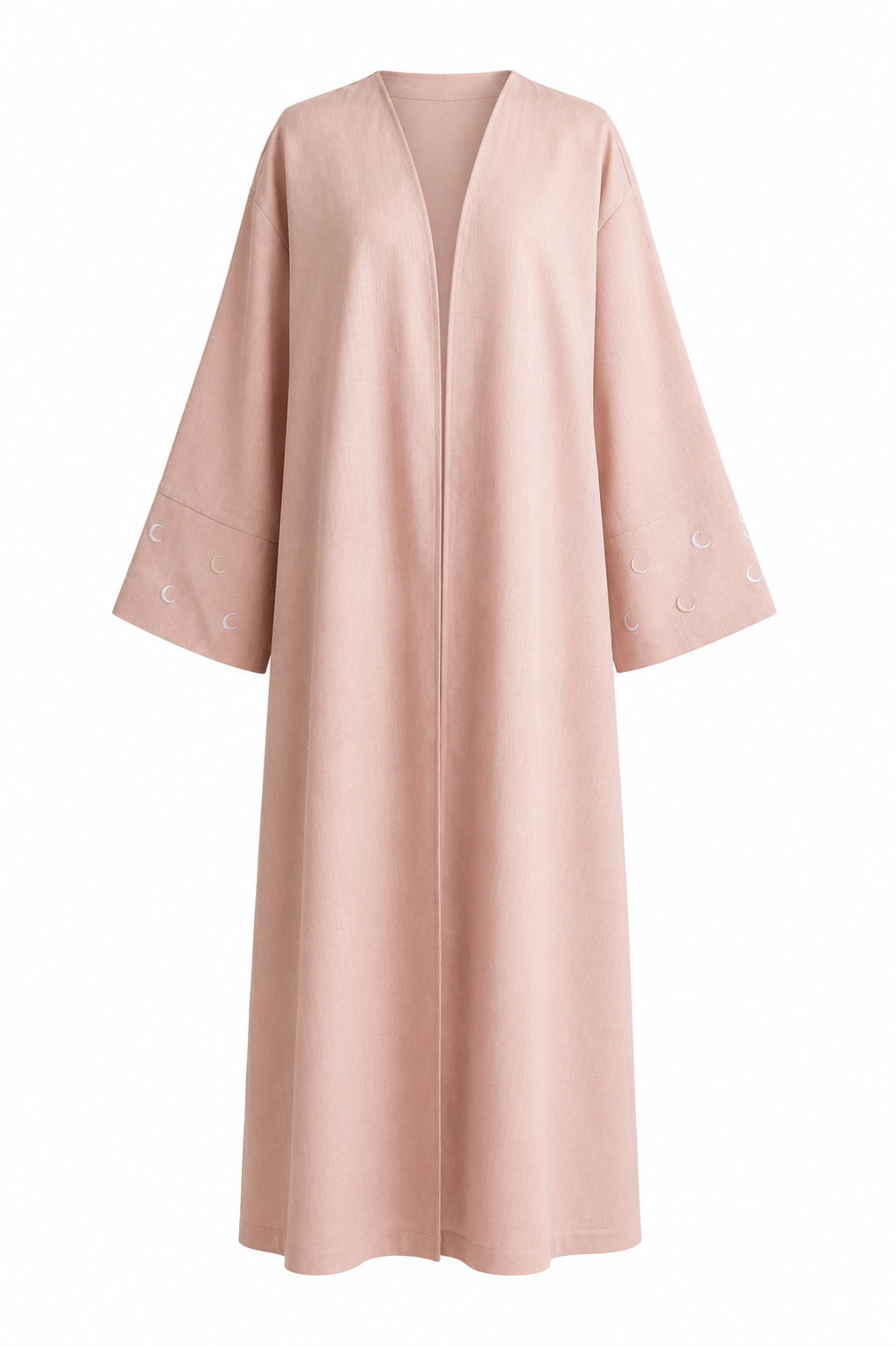 Kids open abaya linnen pink