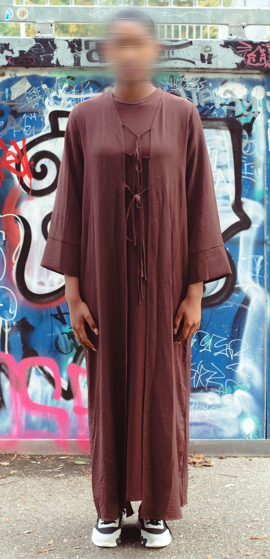 Nana Teen Abaya met Striksluiting Chocolate
