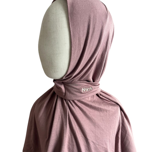 Cotton Jersey Instant Hijab Kids - Dusty Mauve