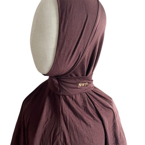 Cotton Jersey Instant Hijab Kids - Chocolate