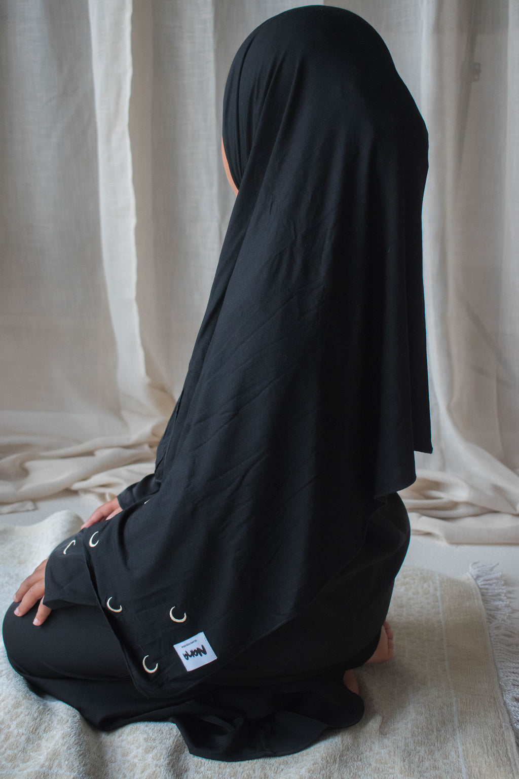 Prayer Set 3-Delig – Moon Dress + Moon Hijab + Abaya (Midnight)